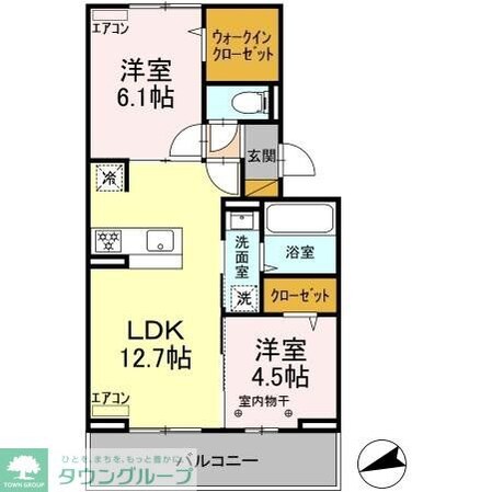 グランテージ海神Iの物件間取画像